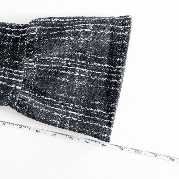 Banana Republic Womens Plaid Shift Dress Bell Sleeves Black White 6 - Picture 6 of 6